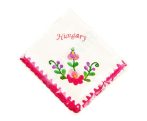   Handkerchief - hungarian folk embroidery - Matyo style - pink Hungary
