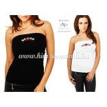 Women's top - hungarian folk fashion - machine embroidery - black