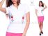 Rövid ujjú női pólóing hímzett kalocsai mintával - Hímzésmánia - white (S-XL) 