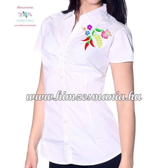 Women's Shirts - folk embroidery from Hungary - white