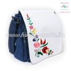   Jeans bag - hungarian folk embroidery - kalocsa style - 27x27x8 cm
