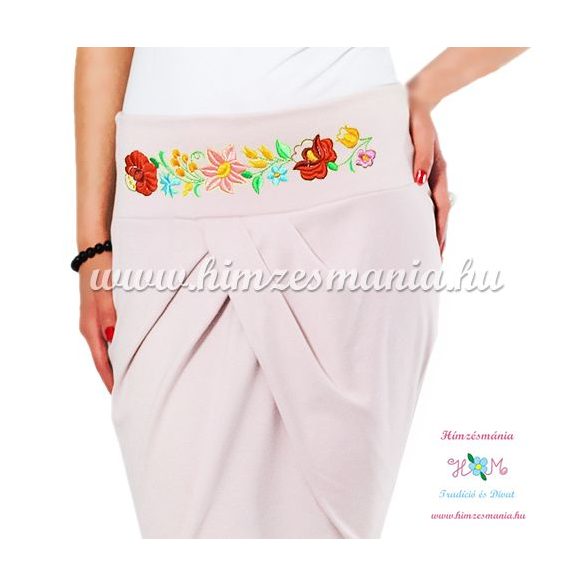 Elegant skirt - hungarian folk Kalocsa machine embroidery - mouve - Embroidery Mania