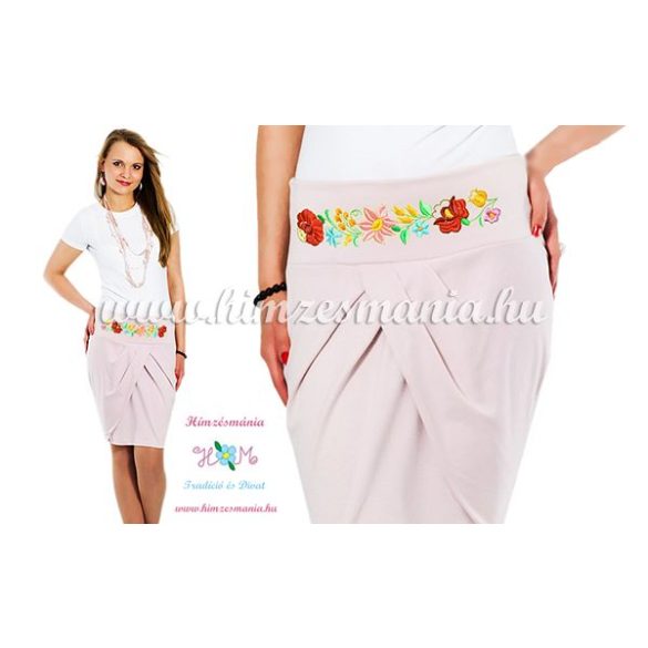 Elegant skirt - hungarian folk Kalocsa machine embroidery - mouve - Embroidery Mania
