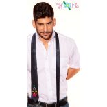 Hímzésmánia - matyó mintás hímzett nyakkendő - sötétkék