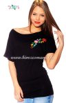 Bet sleeve tunic - hungarian folk machine embroidered - Kalocsa style - black Bet sleeve tunic - hungarian folk machine embroidered - Kalocsa style - black