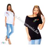 Hímzésmánia - kalocsai mintás hímzett tunika - fekete (S/M)