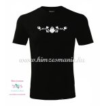 Rövid ujjú férfi póló fehér matyó hímzéssel - Hímzésmánia - fekete 