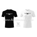 Rövid ujjú férfi póló fehér matyó hímzéssel - Hímzésmánia - fekete 