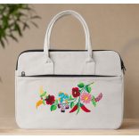 KALOCSAI PATTERN BUSINESS BAG - HAND EMBROIDERY - LIGHT GREY