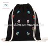 Canvas backpack - folk embroidery - Hungary - Matyo pattern - black Canvas backpack - folk embroidery - Hungary - Matyo pattern - black