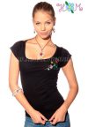 Embroidery Mania - T-shirt Kalocsa folk machine-embroidered - black Embroidery Mania - T-shirt Kalocsa folk machine-embroidered - black