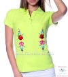 Women polo shirt - hungarian folk machine embriodery - Kalocsai design - apple Women polo shirt - hungarian folk machine embriodery - Kalocsai design - apple