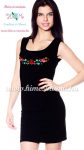 Dress - hungarian folk machine embroidered - Kalocsa motif - black - Embroidery Mania Dress - hungarian folk machine embroidered - Kalocsa motif - black - Embroidery Mania
