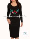 Women dress - folk hand embroidery - Kalocsa style - black Women dress - folk hand embroidery - Kalocsa style - black