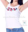 Top - machine embroidery - Hungarian Matyo style - white - Embroidery Mania Top - machine embroidery - Hungarian Matyo style - white - Embroidery Mania