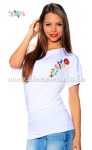 Bet sleeve tunic - hungarian folk machine embroidered - Kalocsa style - white Bet sleeve tunic - hungarian folk machine embroidered - Kalocsa style - white
