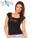 Embroidery Mania - T-shirt Matyo folk hand-embroidered - black Embroidery Mania - T-shirt Matyo folk hand-embroidered - black