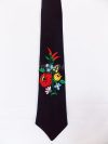Tie - hungarian folk machine embroidery - Kalocsa pattern - black Tie - hungarian folk machine embroidery - Kalocsa pattern - black