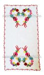 Tablecloth - hungarian folk - hand embroidery - Kalocsa heart motif - 66x34 cm Tablecloth - hungarian folk - hand embroidery - Kalocsa heart motif - 66x34 cm