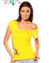 Embroidery Mania - T-shirt hungarian folk hand-embroidered - lemon Embroidery Mania - T-shirt hungarian folk hand-embroidered - lemon