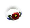 Rings - hungarian folk motif - Kalocsa style - white Rings - hungarian folk motif - Kalocsa style - white