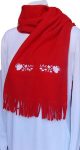Hímzésmánia - kalocsai hímzett polár sál - unisex - piros Hímzésmánia - kalocsai hímzett polár sál - unisex - piros