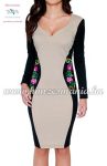 Women dress - hungarian folk hand embroidery - Matyo motif - beige Women dress - hungarian folk hand embroidery - Matyo motif - beige