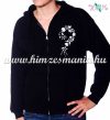 Man sweatshirt - hungarian folk embroidery - white kalocsa motif - black Man sweatshirt - hungarian folk embroidery - white kalocsa motif - black