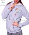 Women sweatshirt - hungarian folk embroidery - kalocsa heart - gray Women sweatshirt - hungarian folk embroidery - kalocsa heart - gray