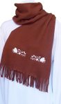 Polar scarf - hungarian folk machine-emboridery - Kalocsai style - unisex - chocolate Polar scarf - hungarian folk machine-emboridery - Kalocsai style - unisex - chocolate