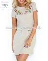 Women's dress - folk machine embroidery - Kalocsa pattern - beige Women's dress - folk machine embroidery - Kalocsa pattern - beige