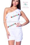 Women overall - hungarian folk machine embroidery - Kalocsa design - white Women overall - hungarian folk machine embroidery - Kalocsa design - white
