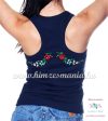 Tank top - machine embroidery - hungarian folk design- Kalocsa style - navy - Embroidery Mania Tank top - machine embroidery - hungarian folk design- Kalocsa style - navy - Embroidery Mania