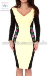 Women dress - hungarian folk hand embroidery - Matyo motif - yellow Women dress - hungarian folk hand embroidery - Matyo motif - yellow