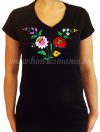 Embroidery Mania - T-shirt Kalocsa hand-embroidered - black Embroidery Mania - T-shirt Kalocsa hand-embroidered - black