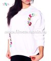 Women sweatshirt - hungarian folk machine embroidery - kalocsai motif - white Women sweatshirt - hungarian folk machine embroidery - kalocsai motif - white